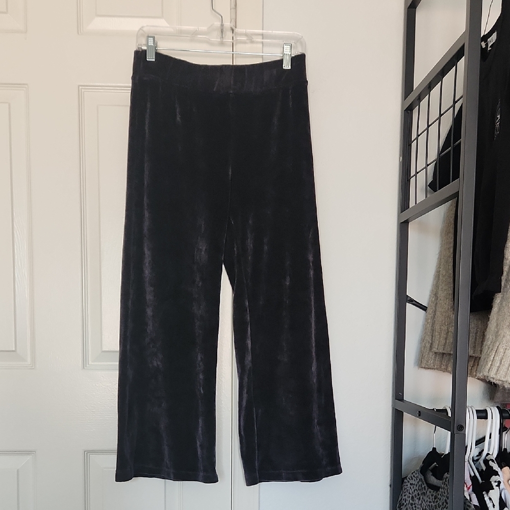 Goldie Black Velvet Wide Leg Pants Size Medium